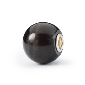 1 - Trollbeads Occhio di Gatto Nero rotondo grande TSTBE-10019 Argento 925