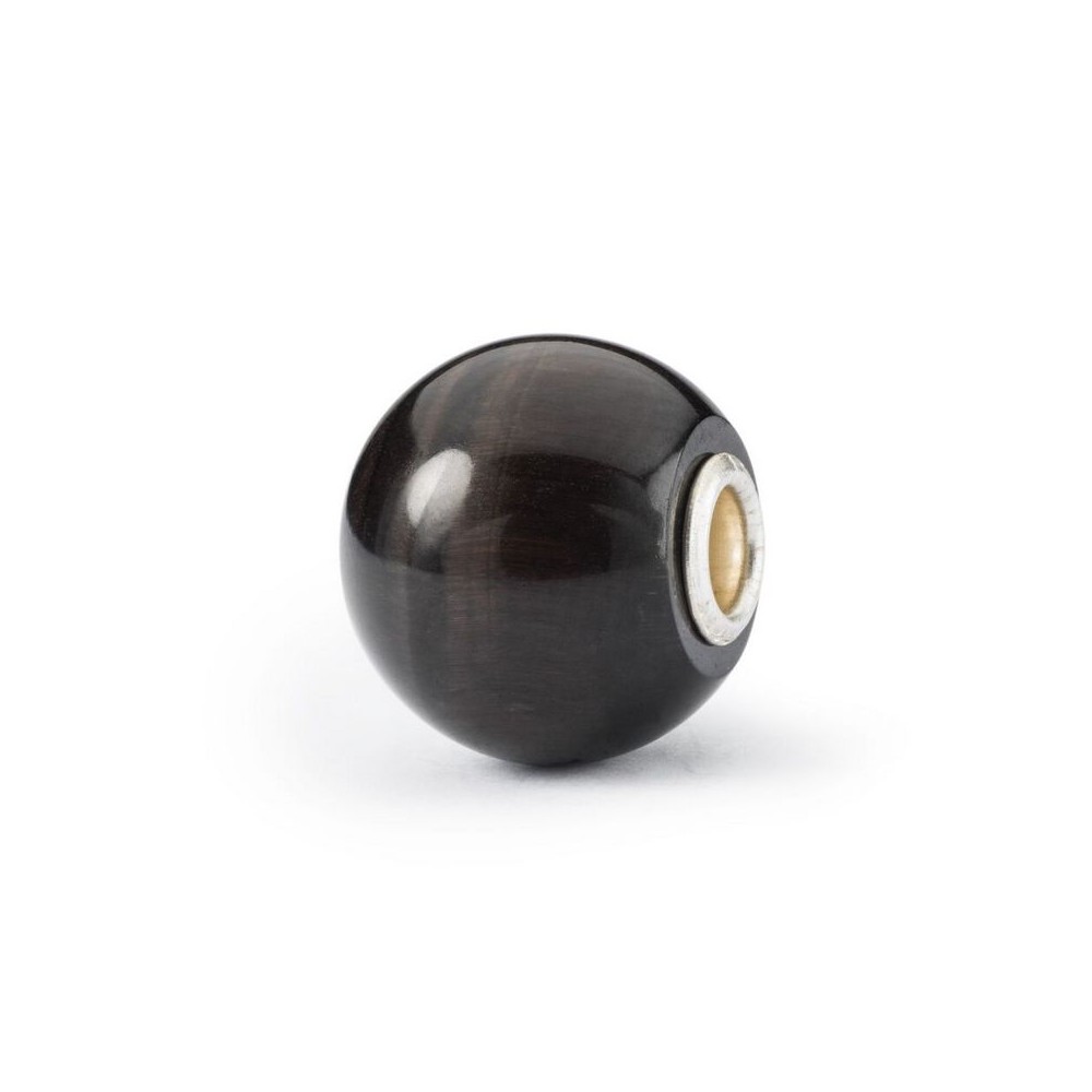 1 - Trollbeads Big Round Black Cat's Eye TSTBE-10019 925 Sterling Silver