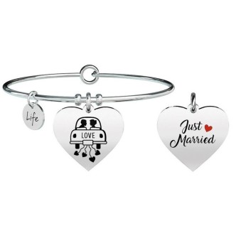 1 - Bracelet Kidult 731297 heart with spiers in 316L steel and enamel Special Moments collection