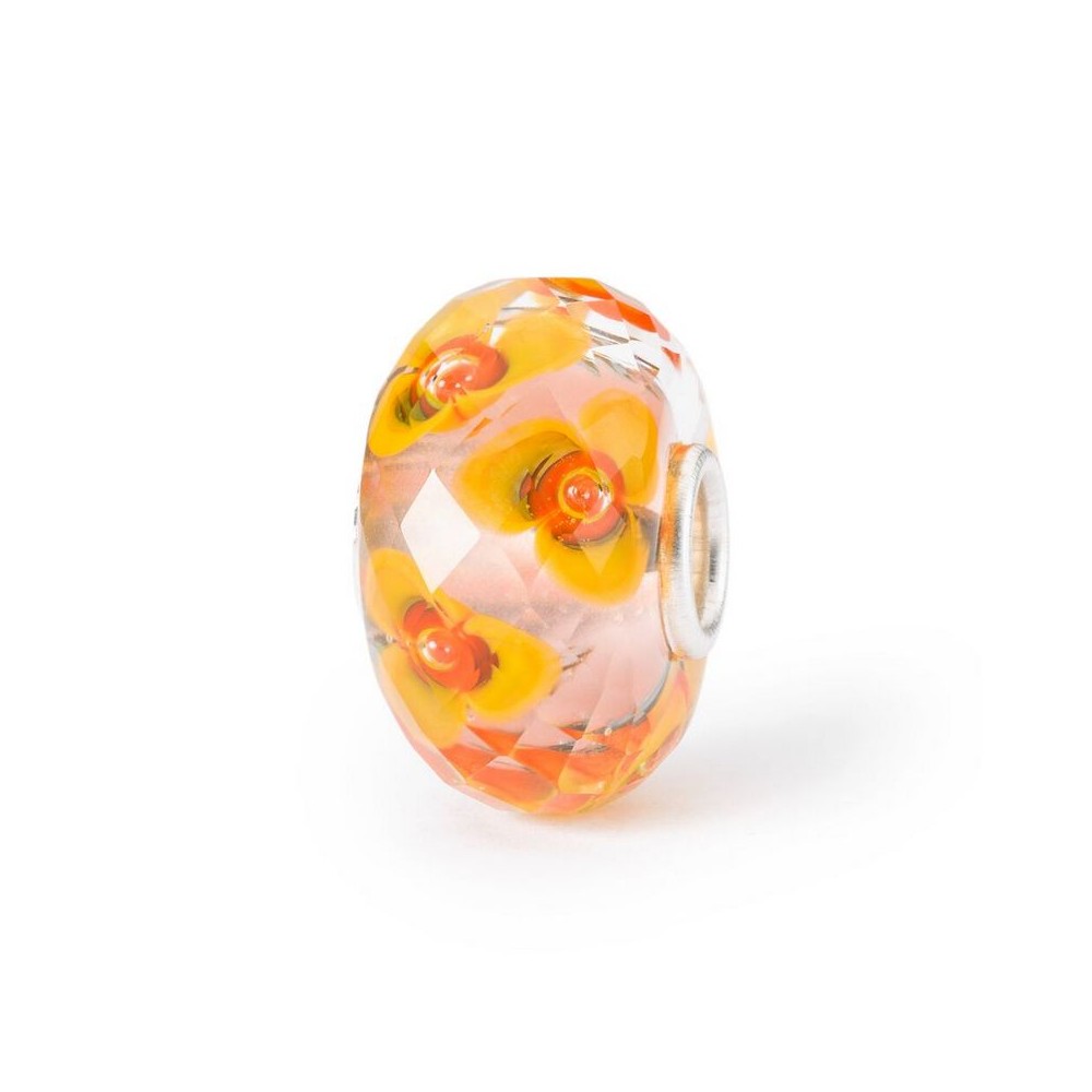 1 - Trollbeads Flowers from the heart woman TGLBE-30089 Orange glass