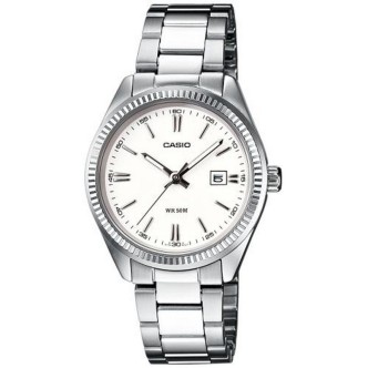 1 - Casio Collection white women's watch in steel LTP-1302PD-7A1VEG