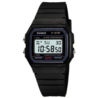 1 - Orologio bambino Casio Vintage nero F-91W-1YER