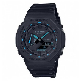 1 - Casio G-Shock black and blue Classic Style watch GA-2100-1A2ER resin case and strap