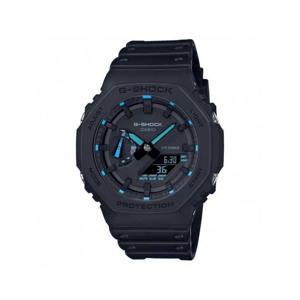 1 - Casio G-Shock black and blue Classic Style watch GA-2100-1A2ER resin case and strap