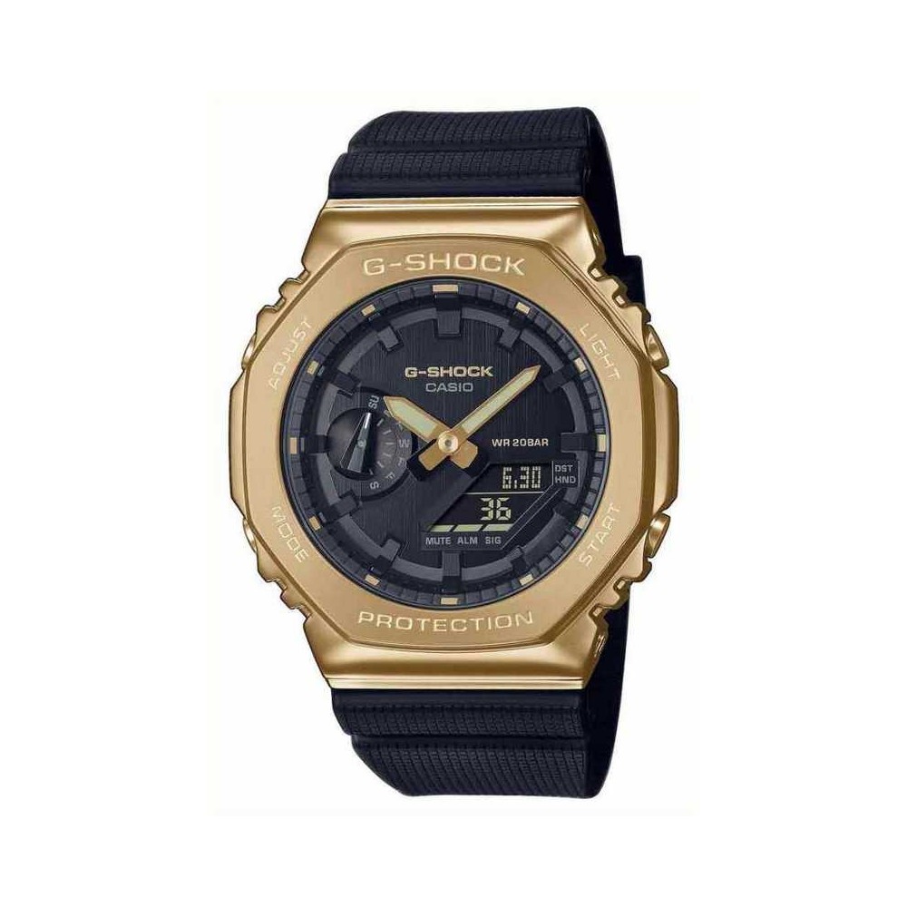 1 - Casio G-Shock black and gold watch GM-2100G-1A9ER resin