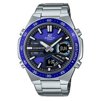 1 - Casio Edifice chronograph blue steel man EFV-C110D-2AVEF