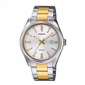 1 - Casio unisex bicolor time only watch in brass LTP-1302PSG-7AVEG