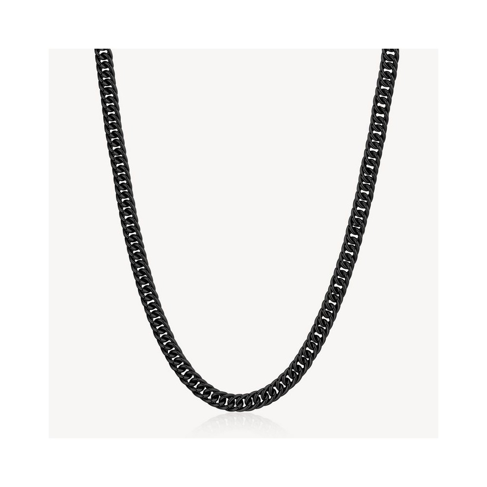 1 - Brosway INK BIK95 black chain man necklace in 316L steel. 75 cm long necklace made of 316L black steel with chain link. Deli