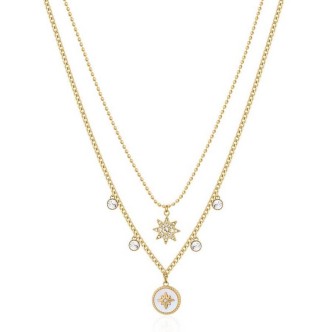 1 - Brosway Chakra gold star woman necklace BHKN079 steel with crystals