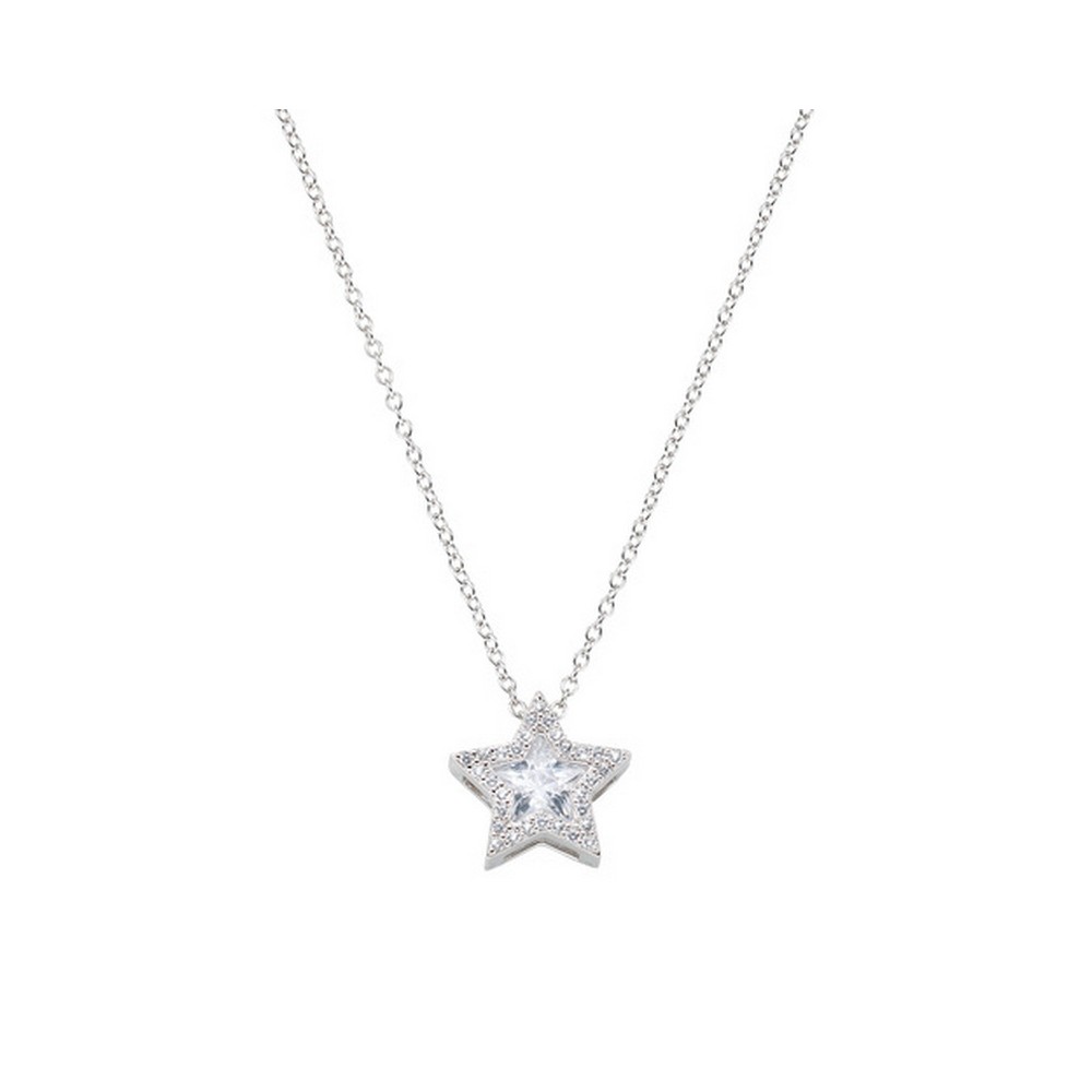 1 - Amen star woman necklace 925 silver with white zircons CLPSTBBBZ