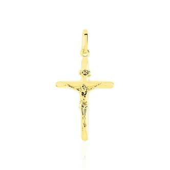 1 - Woman Crucifix Pendant 9Kt Yellow Gold Stroili Holy 1401181