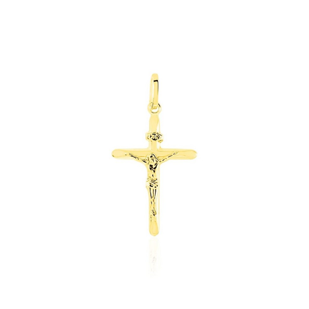 1 - Woman Crucifix Pendant 9Kt Yellow Gold Stroili Holy 1401181