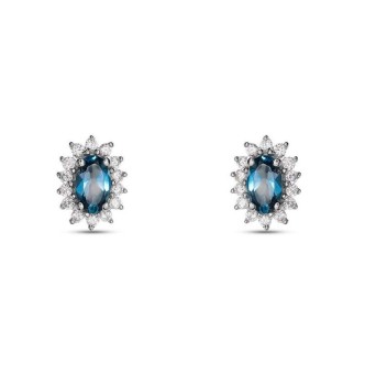 1 - 9Kt White Gold Topaz Woman Earrings Stroili Amelie with Cubic Zirconia 1413269