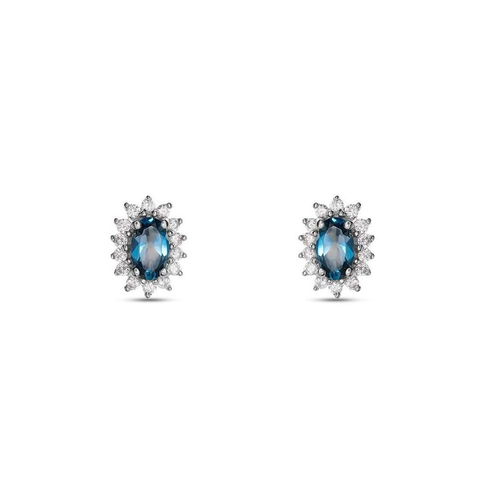 1 - 9Kt White Gold Topaz Woman Earrings Stroili Amelie with Cubic Zirconia 1413269