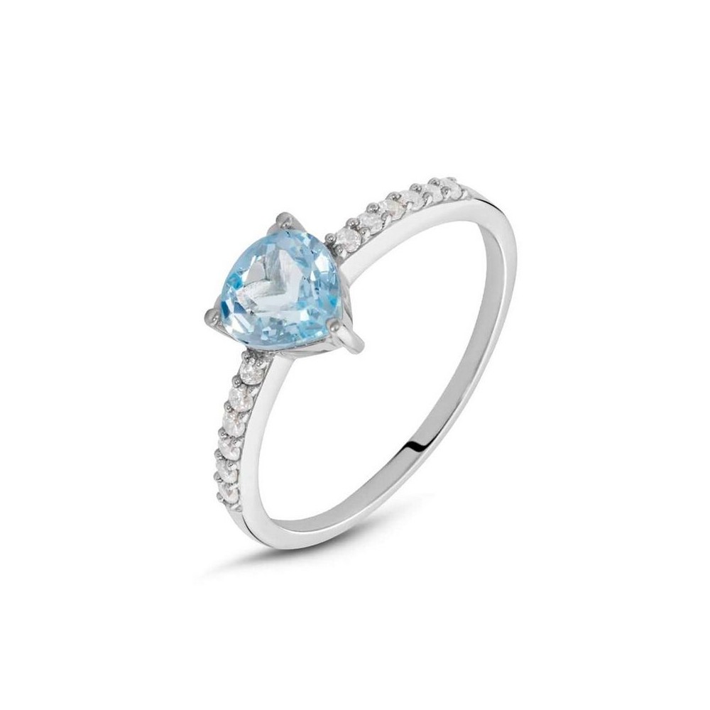 1 - Topaz woman ring 9Kt White Gold Stroili Amelie with zircons 1414325