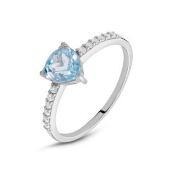 1 - Topaz woman ring 9Kt White Gold Stroili Amelie with zircons 1414328