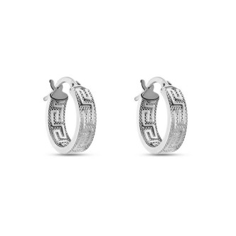 1 - Women's 9Kt White Gold Hoop Earrings Stroili Toujours 1417113