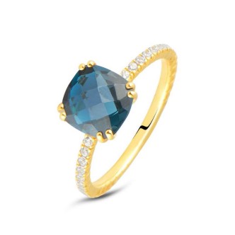 1 - Topaz woman ring 9Kt Yellow Gold Stroili Amelie with zircons 1419205