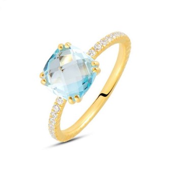 1 - Topaz woman ring 9Kt Yellow Gold Stroili Amelie with zircons 1419207