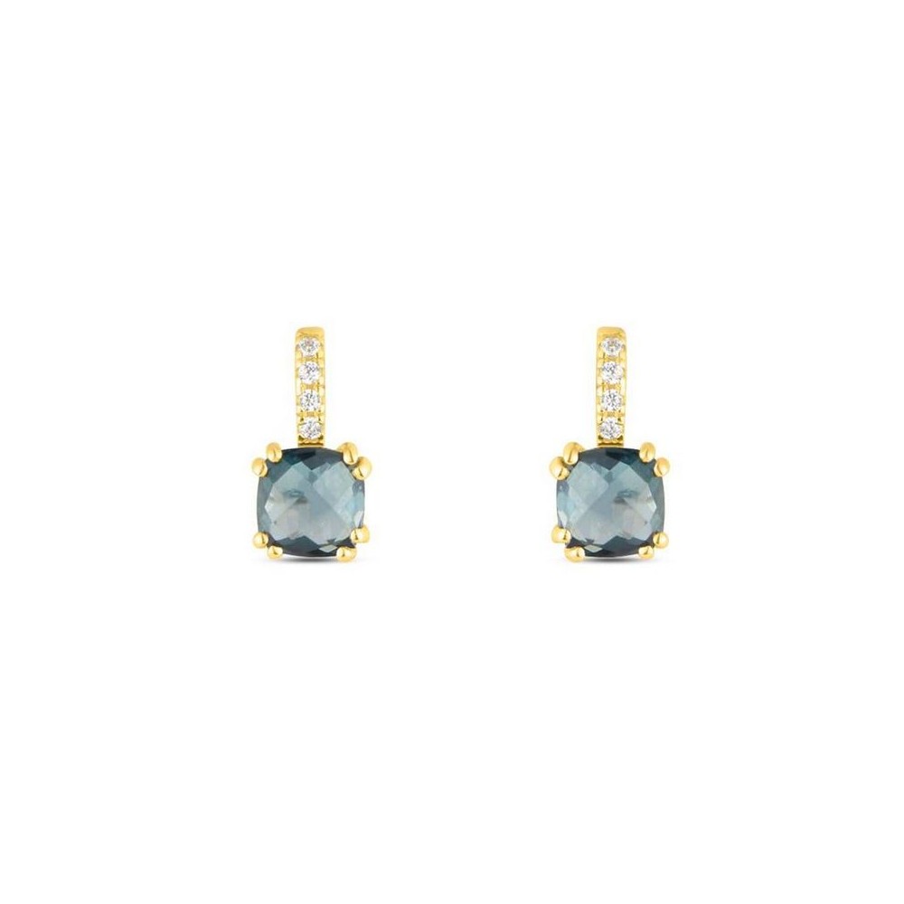 1 - 9Kt Yellow Gold Topaz Woman Earrings Stroili Amelie with zircons 1419211