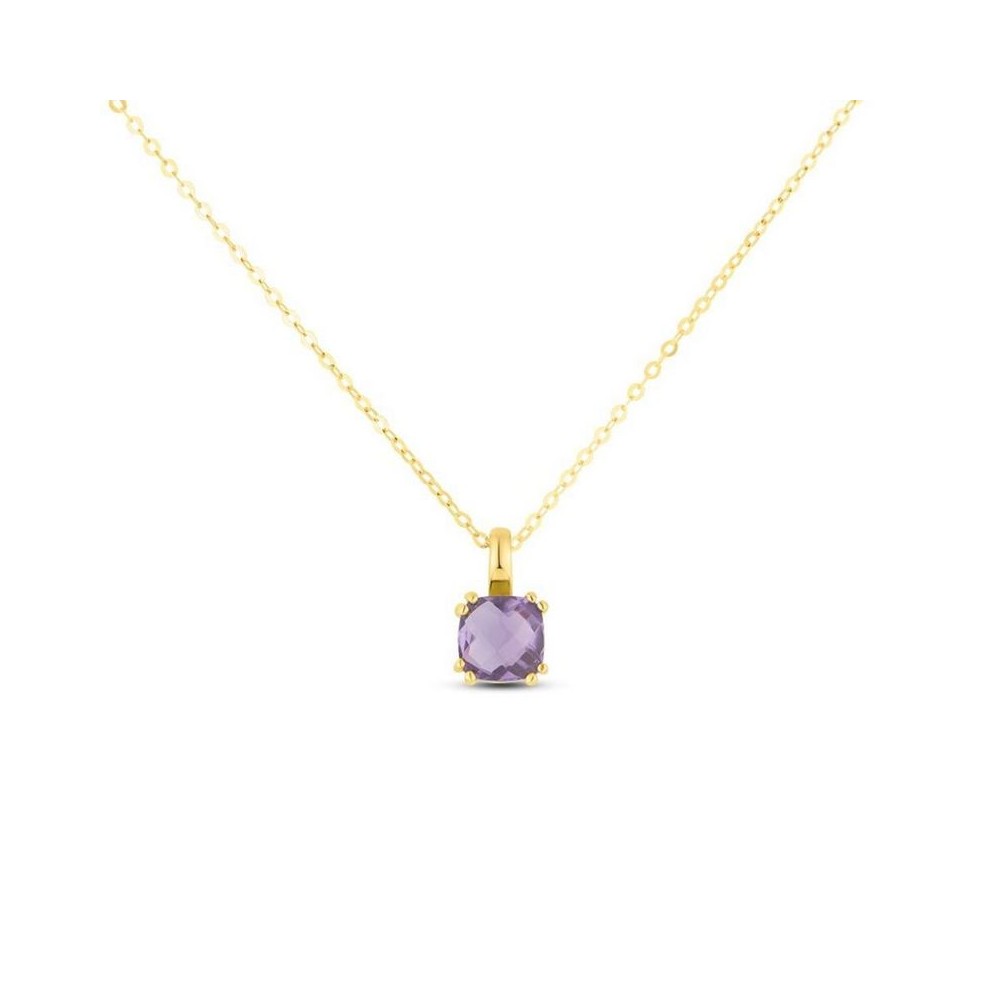 1 - 9Kt Yellow Gold Amethyst Woman Necklace Stroili Amelie 1419213