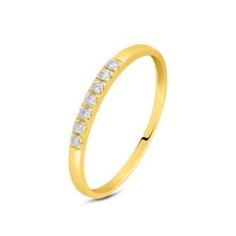 1 - Anello donna semiveretta Oro Giallo 9Kt Stroili Riviere 1419291 con zirconi