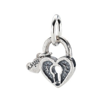 1 - Amen woman lock heart charm Silver 925 CH-AM07