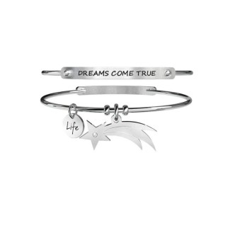 1 - Bracciale Kidult 731076 in acciaio 316L ciondolo con stella cadente e cristalli collezione Symbols