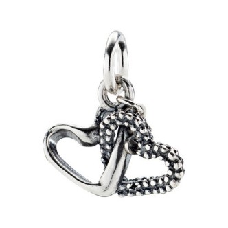 1 - Charm intertwined hearts woman Amen Silver 925 CH-AM10