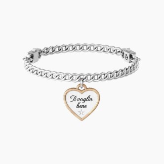 1 - Kidult woman bracelet "I love you" 732077 steel 316L The Love collection chain