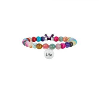 1 - Kidult bracelet 231533 with multicolored agate Symbols collectio