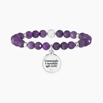 1 - Kidult woman bracelet The essential is invisible to the eyes amethyst 732106 316L steel Philosophy collection