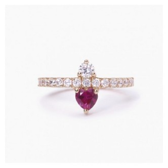 1 - Woman ring 925 Silver Mabina rosé with zircons and ruby 523270-17