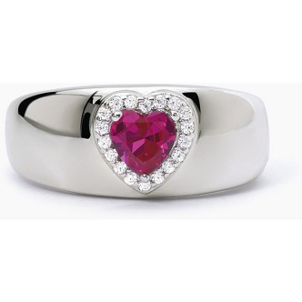 1 - Mabina Silver 925 ring with ruby and zircons 523273