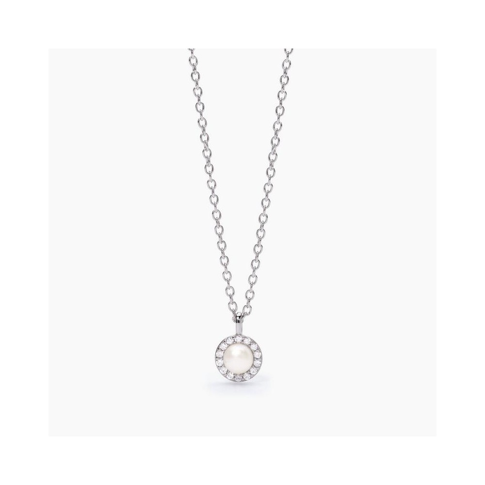 1 - Collana donna Mabina Argento 925 con zirconi e perla 553502