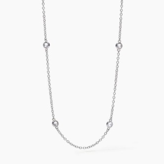 1 - Collana donna lunga Mabina Argento 925 con zirconi 553504