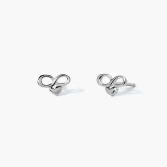 1 - Infinity girl earrings with heart Silver 925 Mabina 563532