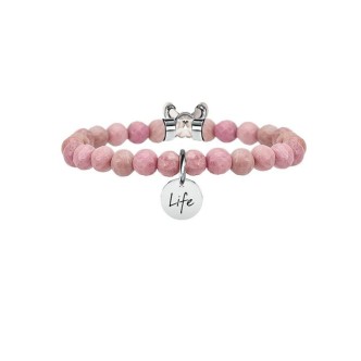 1 - Kidult 731157 bracelet with rhodonite and 316L stainless steel Symbols collection