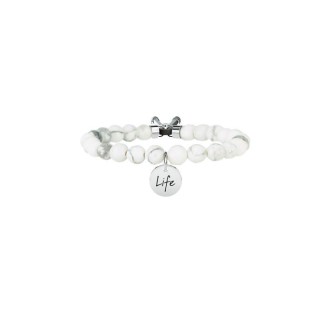 1 - Kidult 231528 bracelet with white aulite and 316L steel Symbols collection