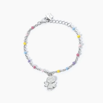 1 - Bracciale bambina angioletto multicolor Argento 925 Mabina 533616