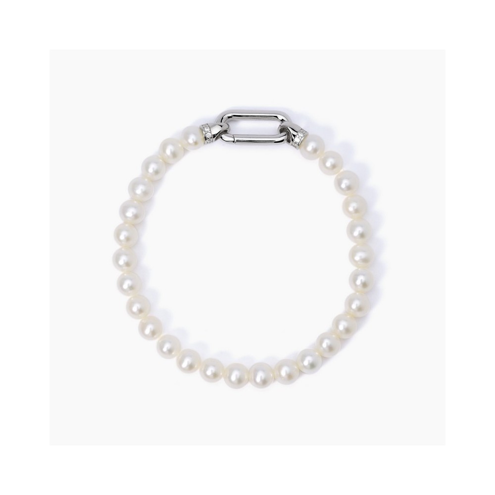 1 - Woman bracelet with pearls Mabina Silver 925 with zircons 533644-M