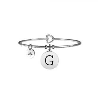 1 - Bracciale Kidult 231555G in acciaio 316L ciondolo con lettera G collezione Symbols