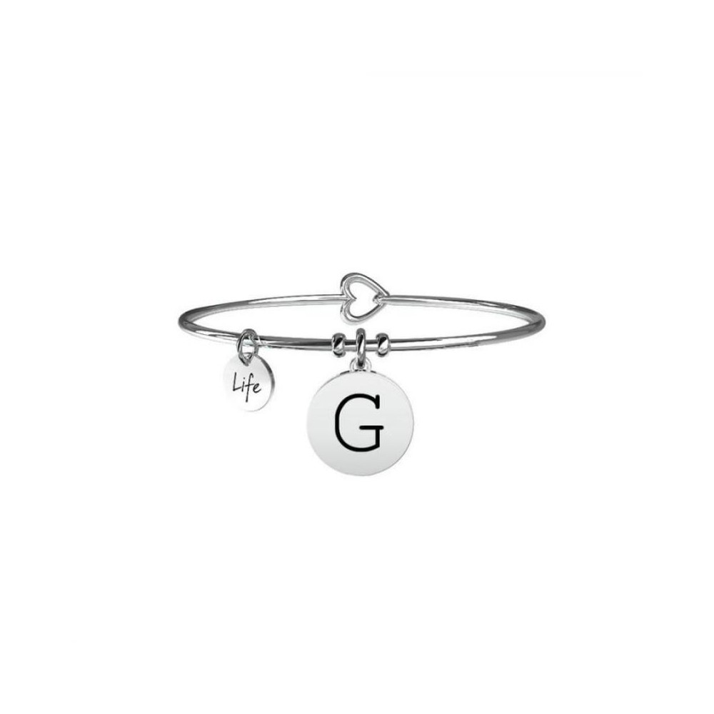 1 - Bracciale Kidult 231555G in acciaio 316L ciondolo con lettera G collezione Symbols