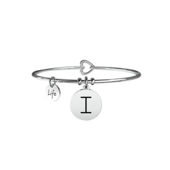 1 - Bracciale Kidult 231555I in acciaio 316L ciondolo con lettera I collezione Symbols