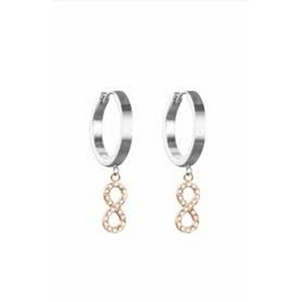 1 - Woman Stroili Lady Code steel hoop earrings with crystals 1682943