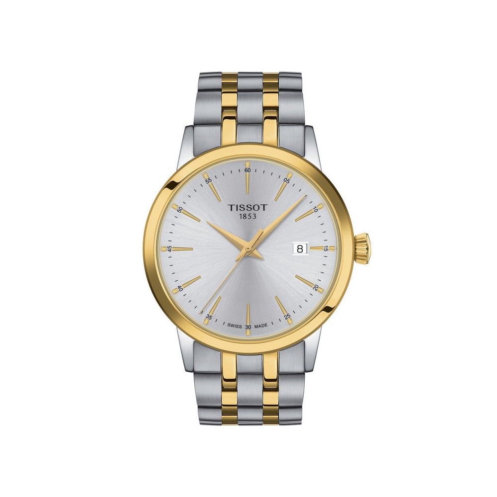 1 - Orologio uomo solo tempo Tissot Classic Dream bicolor T129.410.22.031.00 acciaio 316L