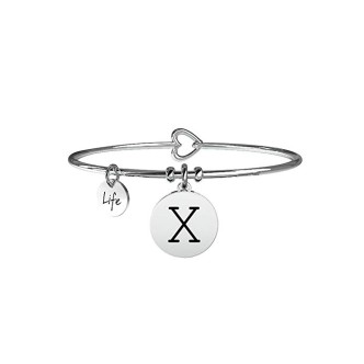 1 - Bracciale Kidult 231555X in acciaio 316L ciondolo con lettera X collezione Symbols