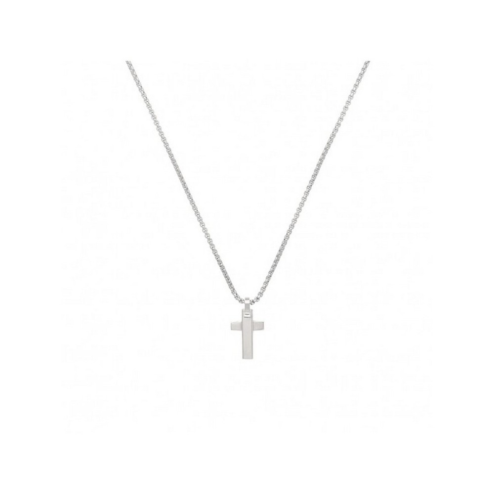 1 - Breil man necklace Tag and Cross steel TJ3228