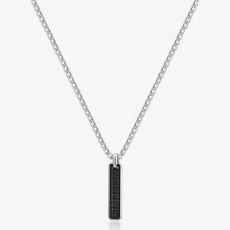 1 - Brosway INK steel man necklace with zircons BIK111