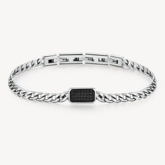 1 - Bracciale uomo Brosway INK acciaio con zirconi BIK114